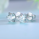 1 Carat Lab Grown Diamond Earrings 6 Claws (Total 2 Carats) 14K White Gold LGE003_2