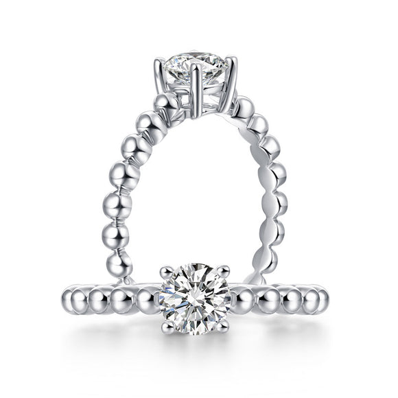 0.5 Carat Lab Grown Diamond Ring 14K White Gold LGR001