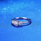 Three-Stone 0.5 Carat Lab Grown Diamond Ring 14K White Gold LGR002
