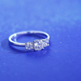 Three-Stone 0.5 Carat Lab Grown Diamond Ring 14K White Gold LGR002