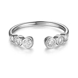 Solid 14K White Gold Wedding Band Women Ring 0.26 Ct Diamond 585 Fine Jewelry