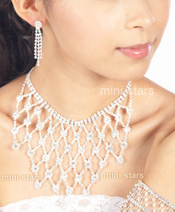 Sexy Queen Bridal Crystal Necklace Earrings Set XS1142