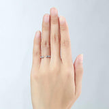 Solid 14K White Gold Wedding Band Women Ring 0.26 Ct Diamond 585 Fine Jewelry