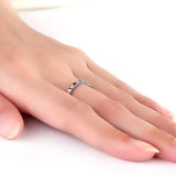 Women Heart 14K White Gold Bridal Wedding Band Ring 0.11 Ct Natural Diamonds