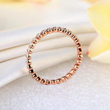 14K Solid Rose Gold Heart Eternity Wedding Band Stacking Ring 0.33 Ct Diamonds