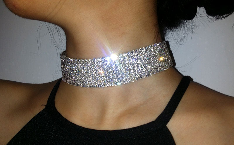 Crystal rhinestone clearance choker