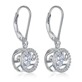 Dancing Stone Dangle Drop Earrings 925 Sterling Silver Wedding Gift XFE8130