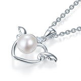 Kids Girl Angel Heart Pendant Necklace 925 Sterling Silver Children Jewelry XFN8072