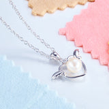 Kids Girl Angel Heart Pendant Necklace 925 Sterling Silver Children Jewelry XFN8072