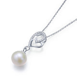 Fresh Water Pearl Heart Necklace 925 Sterling Silver XFN8120