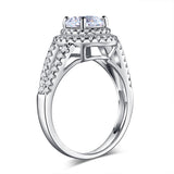 Double Halo 925 Sterling Silver Wedding Engagement Ring 1.25 Ct Created Diamond Promise Anniversary XFR8253