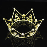 Newborn Baby Gold Mini Crown Photo Prop Full Circle Round Tiara XT1136
