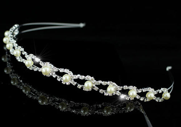 Bridal Wedding Ivory / Cream Pearl Headband Tiara XT1331