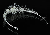 Bridal Handmade Ivory Pearl Flower Crystal Tiara XT1426