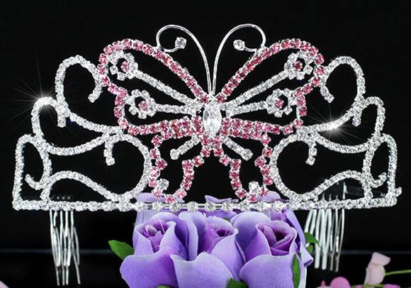 Bridal Wedding Pageant Beauty Contest Pink Butterfly 3