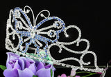 Bridal Wedding Pageant Beauty Contest Blue Butterfly 3" (7.5 cm) Tall Tiara XT1537