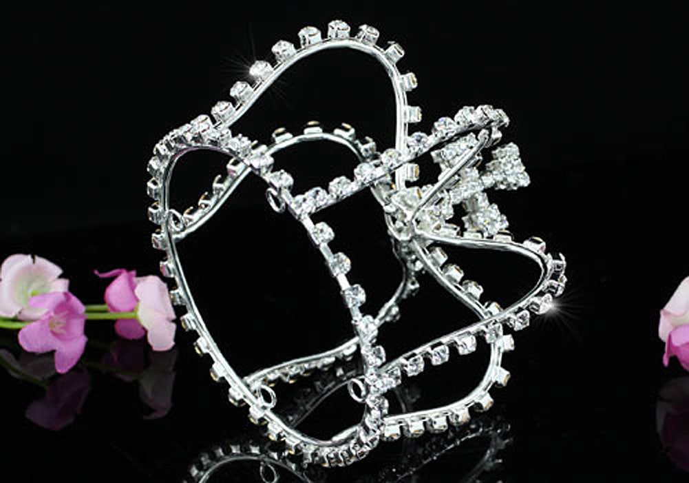 Bridal Pageant Sparkling Crystal Full Circle Round Mini Tiara Princess –