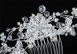 Bridal Wedding Flower Sparkling Long Flexible Hair Comb Slide XT1599