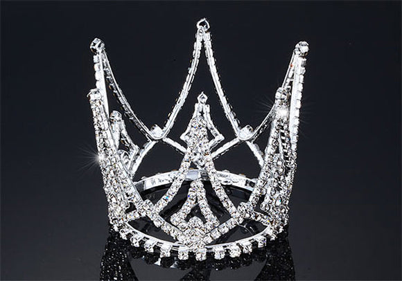Bridal Bride / Flower Girl Crystal Rhinestone Full Circle Round Mini Tiara Crown XT1706