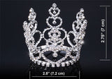 Bridal Heart Bride / Flower Girl Rhinestone Full Circle Round Mini Tiara Crown XT1708