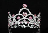 Flower Girl / Baby Crystal Full Circle Round Pink Mini Crown Tiara XT1765