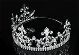 Pageant Beauty Contest Imperial Medieval Fleur De Lis Pageant Full Circle Round Silver King / Prince Men's Crown XT1770