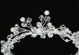 Handmade Flower Girl / Baby Crystal Fresh Water Pearls Full Circle Round Mini Crown Tiara XT1772