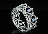 Flower Girl / Baby Crystal Full Circle Round Heart Blue Mini Crown Tiara XT1776