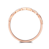 14K Rose Gold Heart Wedding Band Ring 0.12 Ct Natural Diamonds