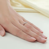 14K White Gold Wedding Band Women Elegant Ring 0.07 Ct Diamond Fine Jewelry