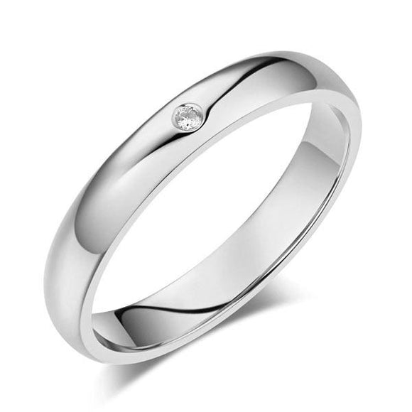 Women 14K White Gold Bridal Wedding Band Ring 0.01 Ct Natural Diamonds
