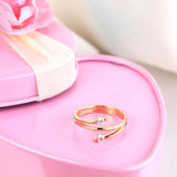 Women 14K Rose Gold Wedding Band Stylish Ring 0.2 Ct Diamond Fine Jewelry