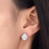 1 Carat Pear Cut Created Diamond 925 Sterling Silver Stud Earrings XFE8032