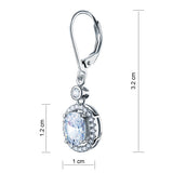 1.5 Carat Oval Cut Created Diamond 925 Sterling Silver Dangle Earrings XFE8061