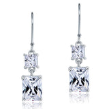 8 Carat Princess Cut Created Diamond Dangle Drop 925 Sterling Silver Earrings XFE8095