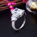 5 Carat Solid 925 Sterling Silver Ring Three-Stone Pageant Luxury Jewelry XFR8311