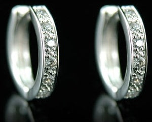Hip Hop Cubic Zirconia 18K White Gold Plated Mens Earrings ME107