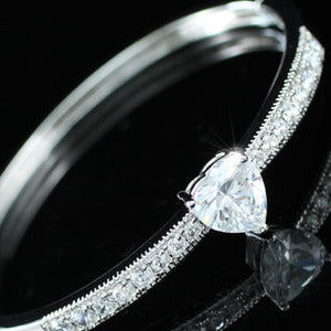 4 Carat Heart Created Diamond Wedding Bridesmaid Bangle XSB041
