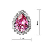 2 Carat Pink Pear Cut Stud Earrings use Austrian Crystal XE575