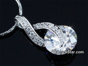 High Quality Spakling 3 Carat CZ Created Stone Pendant & Necklace XN399