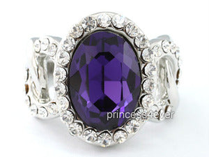 Dark Purple 5 Carat Ring use Austrian Crystal XR159