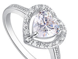 1.5 Carat Sparkling Heart CZ Created Diamond Ring XR193