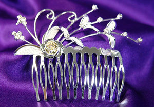 Bridal Flower Crystal Rhinestone Hair Comb XT1310