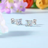 1 Ct Asscher Cut Created Diamond Stud Earrings 925 Sterling Silver XFE8183