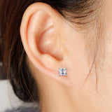 1 Ct Asscher Cut Created Diamond Stud Earrings 925 Sterling Silver XFE8183