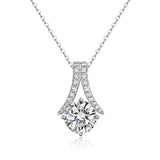 2 Carats Moissanite Diamond Pendant Necklace 925 Sterling Silver MFN8154