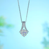 2 Carats Moissanite Diamond Pendant Necklace 925 Sterling Silver MFN8154