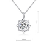 2 Carats Moissanite Diamond Octagram Pendant Necklace 925 Sterling Silver MFN8157