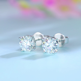1 Carat Lab Grown Diamond Earrings (Total 2 Carats) 14K White Gold LGE002_2