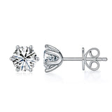 1 Carat Lab Grown Diamond Earrings 6 Claws (Total 2 Carats) 14K White Gold LGE003_2